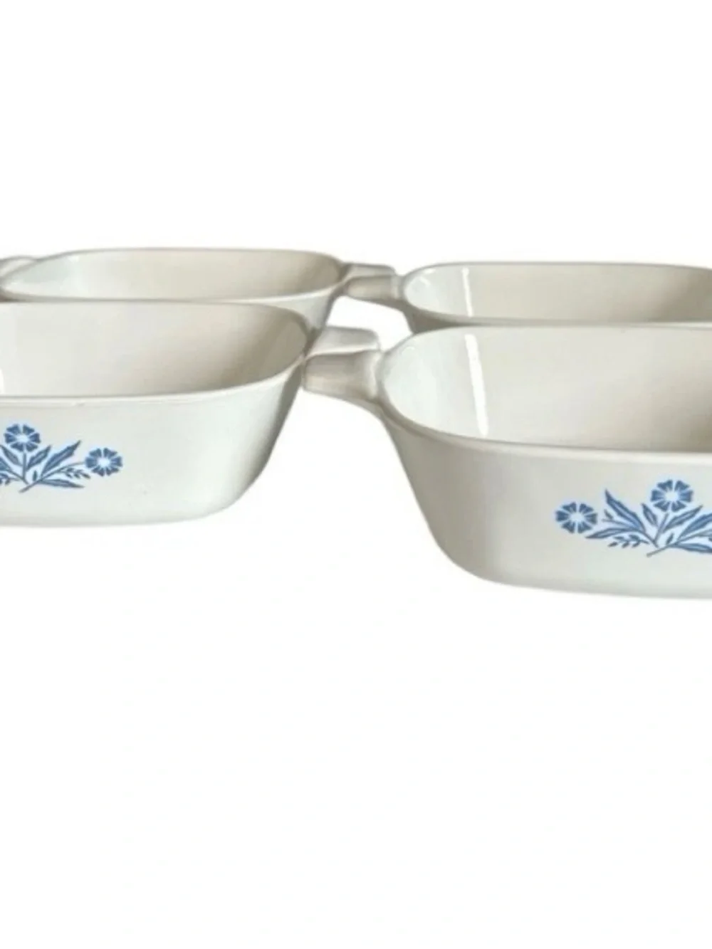 Corningware White Petite Pan with Blue Floral Motif